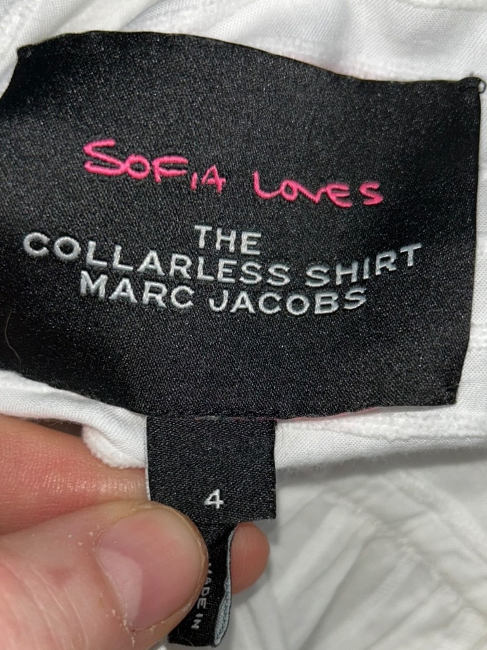 Marc Jacobs Sofia Loves white collarless raised line poet's tunic shirt 4 - Picture 2 of 4